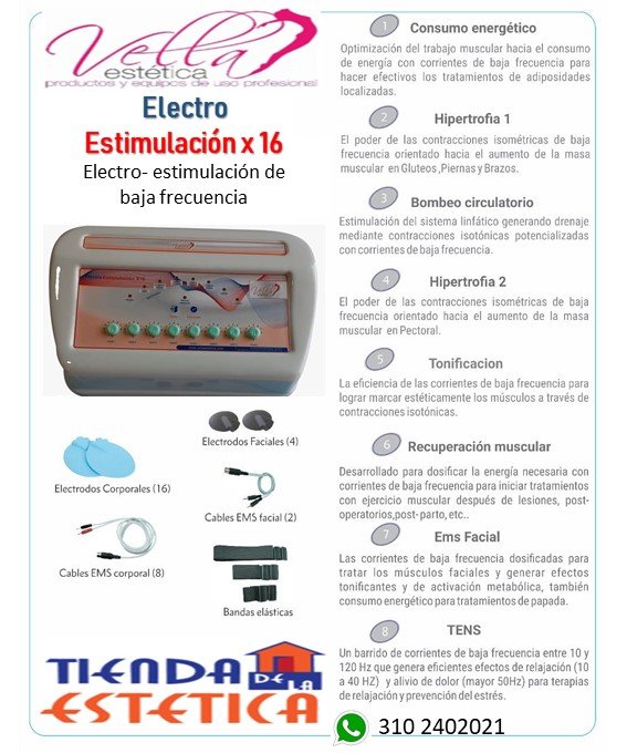 Maquina de Gimnasia Pasiva Electro estimulador 20 pads Mod.es1500 – INICIO